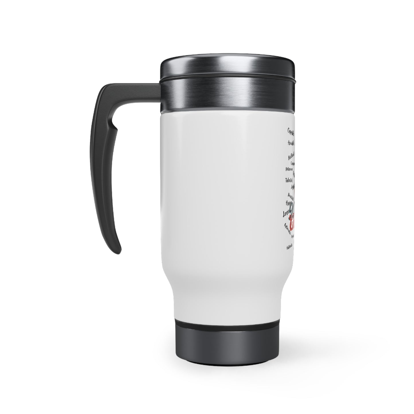 90 days challenge Stainless Steel Travel Mug with Handle, 14oz